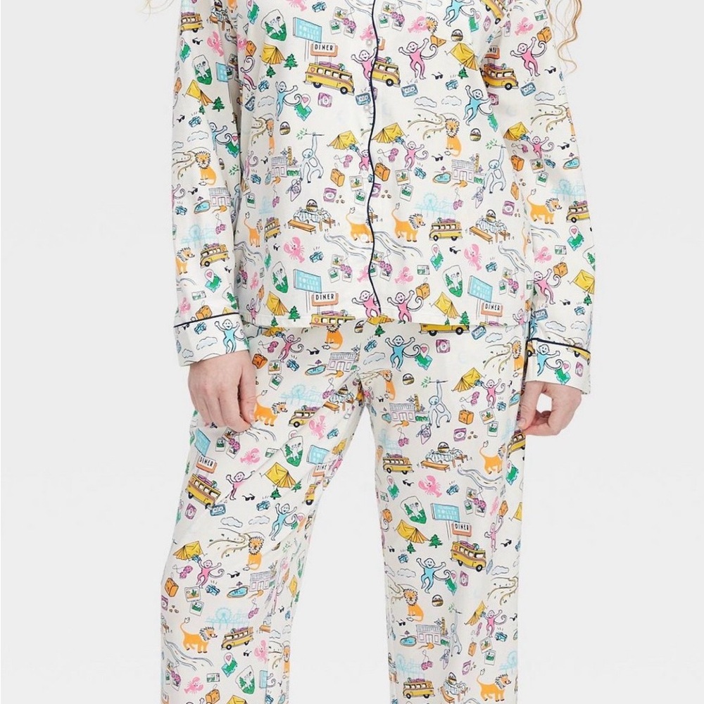 NWT Roller Rabbit x Target Women's Roadtrip Long Sleeves and Pants Pajama Set